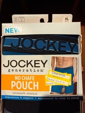 Jockey Blue and Black Men’s Boxer Briefs - No Chafe Pouch